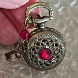 6 Markings Filigree Embossed OLD Locket Gemstone Pave  Diamonds ?